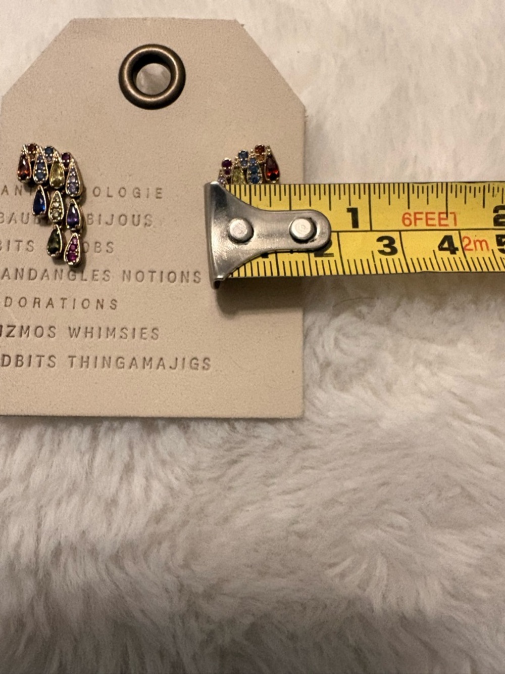 Anthropologie Gold-Tone Multicolor Teardrop Cascade Earrings NWT - Picture 2 of 5